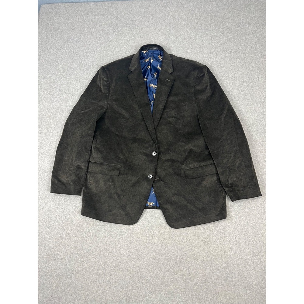 Chaps Ralph Lauren Blazer Sport Coat Mens 48R Brown Corduroy Suede Elbow Patches